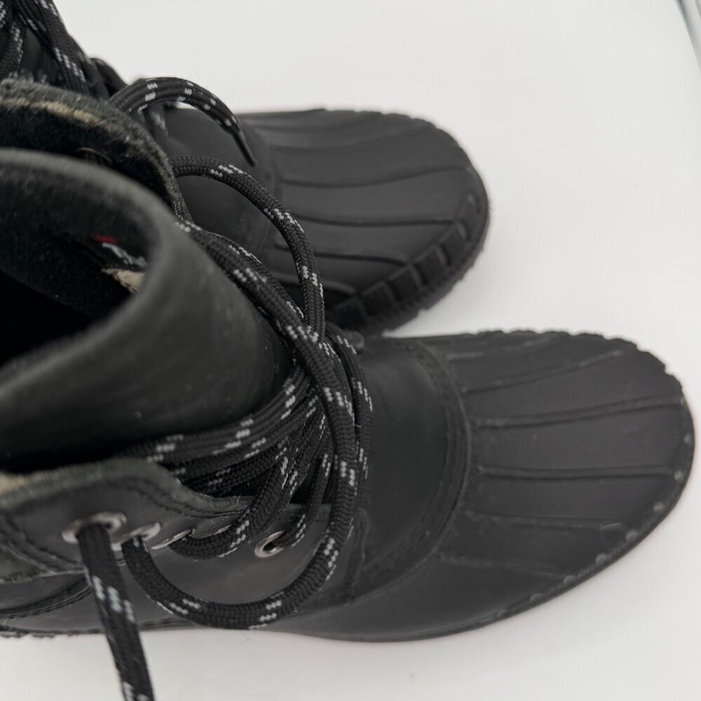 Women's sz 9 Kamik Evelyn black Leather Waterproof Insulated Duck Boots Winter - Picture 7 of 9